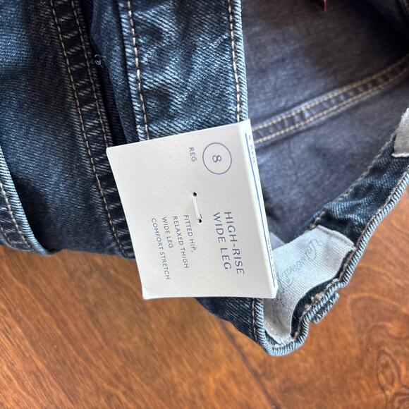 Universal Thread High Rise Wide Leg Jeans NEW 8 Dark Wash Blue - Picture 3 of 6